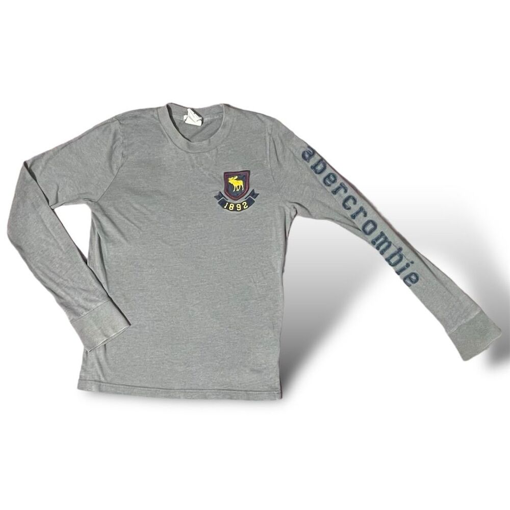 Abercrombie & Fitch Kids Gray Long Sleeve Graphic Tee Shirt Size L